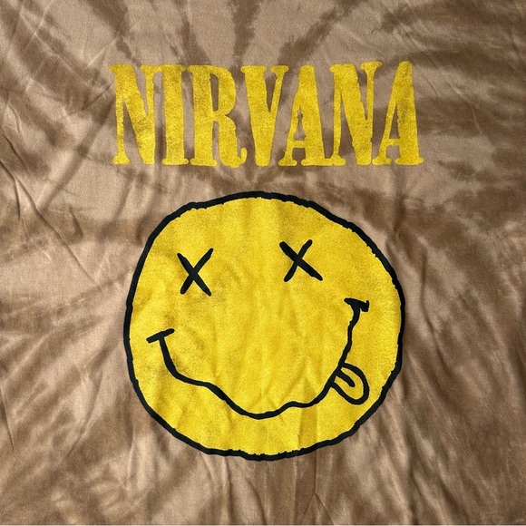 NIRVANA Brown T-Shirt with Yellow Graphic - Picture 2 of 6